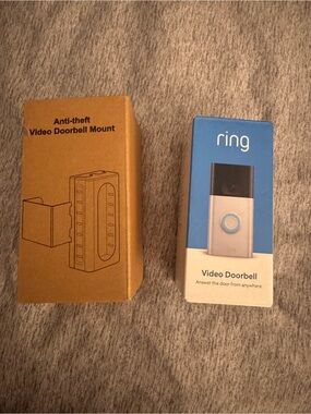 Ring Home Security Device Box in Blue and White